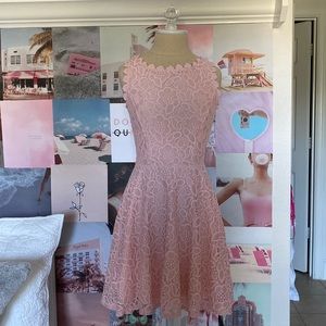 DILLARDS PINK LACE DRESS by Jodi Kristopher-size category-Junior Misses 1